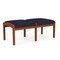 Lesro Lenox Wood 2 Seat Bench Wood Frame, Cherry, OH Navy Upholstery LW2001 - alternate 2